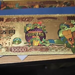Gold Teenage Mutant Ninja Turtles Collectible Note